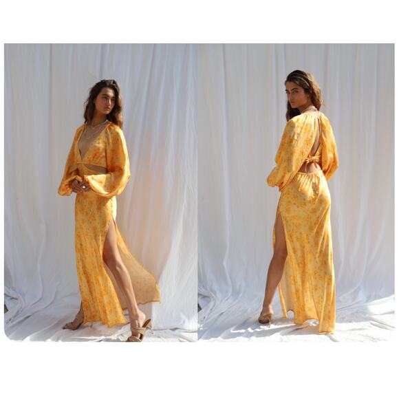 Jen's Pirate Booty Dresses & Skirts - Jen's Pirate Booty Electro Floral Sonora Dress Sunshine Bell Sleeve Size XS